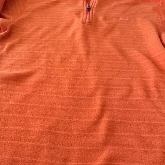Patagonia Kid's Micro D Zip Neck Orange Quarter Zip Pullover Size 10 - Picture 2 of 7